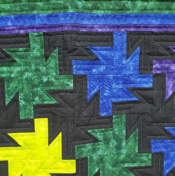 Quilt Rainbow Pinwheel Square - Picture 3 of 11